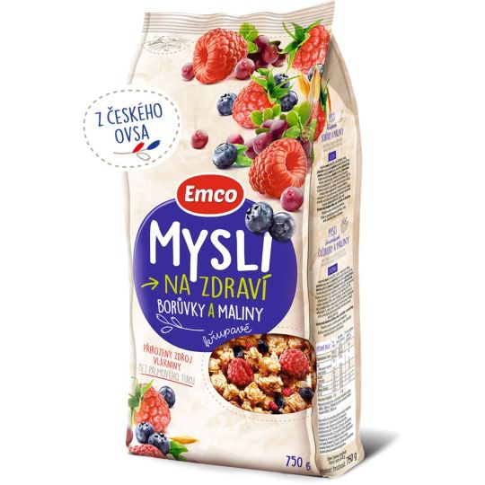 Musli čučoriedky maliny 50g Emco